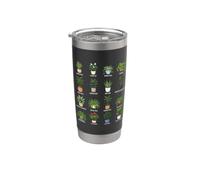 Tabla de plantas de interior purificadoras de aire en macetas Guía botánica Vaso térmico de acero inoxidable de doble pared