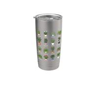 Tabla de plantas de interior purificadoras de aire en macetas Guía botánica Vaso térmico de acero inoxidable de doble pared
