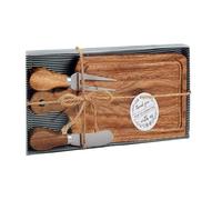 Tabla de quesos - Juego de utensilios para servir queso, almohadilla de corte de madera con etiqueta de agradecimiento para cubiertos Diseño cuadrado | Bandeja para servir para reuniones familiares, f