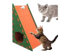 Tabla de rascar integrada, vertical integrada, cama triangular de fieltro para gatitos, no se desprende, resistente al desgaste, para descansar, hacer ejercicio, jugar en casa, descansar en interiores