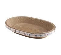 Tabla de rascar para gatos, rascador de gatos de forma ovalada de alta densidad, cama rascadora para gatos 2 en 1 para gatos que mueren y duermen. Poste para rascar muebles de interior, almohadilla