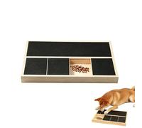 Tabla de rascar para uñas de perro, tabla para rascar uñas de perro con caja de golosinas, almohadilla de molienda de uñas de madera para mascotas, recortadora de papel de lija para enriquecimiento de