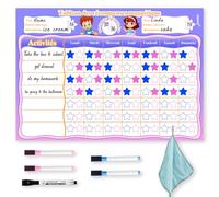 Tabla de Recompensas para Niños, Tabla Magnética de Comportamiento, Rutinas Diarias para Niños y Niñas, con 5 Bolígrafos, 34x24 cm (Francés)