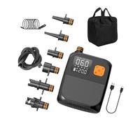 Tabla de remo portátil de 25 PSI, compresor de aire eléctrico con banco de energía, 6 boquillas, pantalla digital LED, modos preestablecidos inteligentes para barco inflable, tabla de surf, colchón de