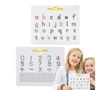 Tabla de seguimiento de alfabetos magnética - ABS 31 x 25,5 cm, 2 en 1 Learning Writing Playboard | Magnet Bead Tablet Pad Double-Sided Alphabet Tracing Board For Boys Girls Preschool Educational