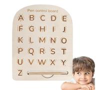 Tabla de seguimiento del alfabeto de madera - Tabla de seguimiento de números sensoriales con letras de madera | Aprenda a escribir una tabla de pista para niños, la clase preescolar