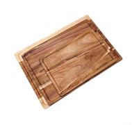 Tabla de servir de madera de acacia ecológica cosechada de fuentes renovables para productos domésticos sostenibles (30 x 20 x 1,5 cm)