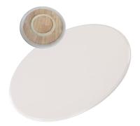 Tabla de servir redonda giratoria de 360°, bandeja giratoria de madera silenciosa para cocina y mesa de comedor, encimera blanca de 100 cm, perfecta para entretenimiento y servir