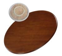 Tabla de servir redonda giratoria de 360°, bandeja giratoria silenciosa y suave, accesorio de mesa de cocina y comedor, acabado de nogal, 60 cm para entretenimiento sin esfuerzo
