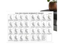 Tabla de sillas de entrenamiento para personas mayores, ejercicio ilustrado de cuerpo completo, guía de acondicionamiento físico, demostración clara, póster de estiramiento de movilidad, entrenamiento
