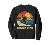 Tabla de Snowboard Retro de Bigfoot, Alpino, Puesta de Sol, Divertida montaña de Invierno Sudadera