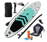 Relaxdays Tabla Sup con Asiento Hinchable, Set con Remo y Bomba, 150 kg, (Al x An x Prof) 15 x 80 x 320 cm, Multicolor