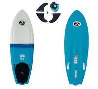 Tabla de surf blanda Sushi Fish de California Board Company; 1,73 m de color rojo, blanco y azul