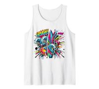 Tabla de Surf Graffiti Pop-Art Comic Book Splash Camiseta sin Mangas