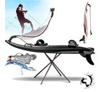 Tabla de surf jet de alta velocidad, motor de gasolina de 8,5 kw, velocidad de 55 km/h, capacidad de carga de 120 kg, tanque de combustible de 3,5 L, 5 aletas extraíbles, rango de 100 km