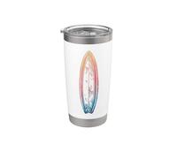 Tabla de surf Surfista Playa Palmeras Olas Surfista Niño Vaso térmico de acero inoxidable de doble pared