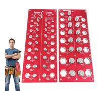 Tabla de tallas de perno - Identificación instantánea de 2 piezas | Medidor de roscas | Para mecánicos cerrajería, artesanía, taller de automóviles, construcción de metal