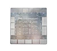 Tabla de tallas profesional de café molido de acero inoxidable 304, tarjeta de referencia grabada con láser para 8 métodos de preparación, guía de comparación de 16 niveles