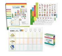 Tabla de tareas para niños I panel + rutinas I Kit rutinas diarias con pictogramas autismo español I cartas rutinas niños I Editorial GEU