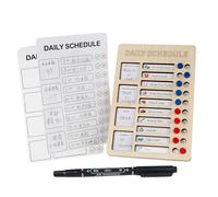 Tabla de tareas para niños, portátil, para tareas de autodisciplina, lista de verificación diaria, rutina con 3 tarjetas de tareas, planificador de disciplina para niños