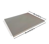 Tabla de acero inoxidable de cocina, Tabla para amasar, Tabla de cortar, Superficie de trabajo ideal para pan, pizza y repostería (56x60 cm)