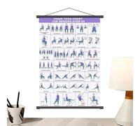 Tabla De Yoga En Silla para Personas Mayores | Múltiples Posturas Plegable Soporte De Pared - Guía De Entrenamiento con Tabla De Fitness para Principiantes,para Casa Gimnasio Oficina Dormitorio
