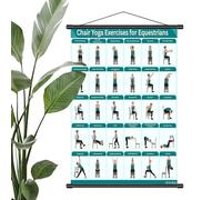 Tabla De Yoga En Silla Para Personas Mayores | Posturas Múltiples Para Principiantes,Tabla De Pilates En Silla Póster De Estiramientos | Para Casa Gimnasio Oficina Dormitorio Movilidad Pilates