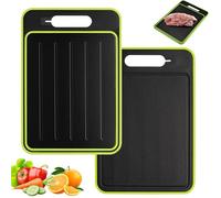 Tabla Descongelación 4 en 1 Miracle Melt con Afilador y Rallador Ajo, Bandeja Tablas Cortar Descongelar Doble Cara como Cocina para Descongelar Rápidamente Alimentos Congelados y Carne, 31x21cm