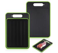 Tabla Descongelación Rápida, Bandeja Descongelar Alimentos, Placa Descongelar Alimentos, sin BPA, con Placa de Descongelación y Afilador de Cuchillos Integrado, Agujeros Colgantes, Antideslizantes