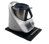 Tabla Deslizante, Base con ruedas, Plataforma compatible con THERMOMIX TM31, TM5, TM6. Protege la balanza de su máquina. Medidas 30x40 cms Mod pequeña negra