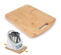 Tabla Deslizante Compatible con Thermomix TM6 / TM5, Base para Thermomix con Ruedas, Madera de Bambú de 1,5 cm de Grosor, Soporte con Asa, Accesorios para Thermomix Movible y Estable