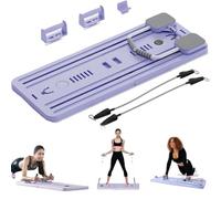 Tabla deslizante de pilates 5 en 1 para el hogar, juego de reformador de pilates, plegable para uso (morado)