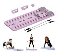 Tabla deslizante de pilates 5 en 1 para el hogar, juego de reformador de pilates, plegable para uso (rosa)