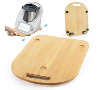Tabla Deslizante para Thermomix Tm6 / Tm5, Tabla de Madera con Ruedas, Base para Thermomix con Asa, Base Deslizante para Thermomix, Movimiento Rápido Y Soporte Seguro