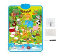 Tabla electrónica de Pared del Alfabeto de 41 x 55,5 cm, Simplemente una Letra o número de Imagen para activar el Sonido, el Volumen es Ajustable, póster de Aprendizaje Interactivo, guía de