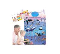 Tabla electrónica de pared del alfabeto, nueva tabla de pared parlante para niños, póster de aprendizaje de inglés con sonidos, canciones interactivas, abcs, números, palabras de animales y piano