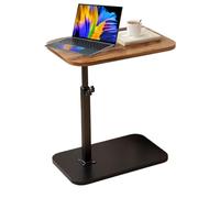 Tabla final en forma de C - Mesa moderna en forma de C, mesa de final rústica en forma de C | Mesa auxiliar de rotación de 360 grados | Mesa auxiliar en forma de C, mesa auxiliar para sofá, mesa de