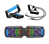 Tabla Flexiones Plegable 28 en 1 con Bandas Resistencia, Push Up Board Soporte Flexion Equipo Entrenamiento Casa Multifuncional, Tabla Fitness Agarre Quemar Grasa para Abdominales Musculación