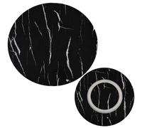 Tabla Giratoria De Madera Grande De 50 60 70 80 90 100cm Plato Giratorio De Madera Lazy Susan Bandeja Giratoria De 360° Con Base Giratoria Para Entretenimiento Y Servir(Black A,39in/100cm)