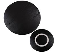 Tabla Giratoria De Madera Grande De 50 60 70 80 90 100cm Plato Giratorio De Madera Lazy Susan Bandeja Giratoria De 360° Con Base Giratoria Para Entretenimiento Y Servir(Black,28in/70cm)