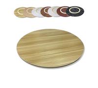 Tabla giratoria de madera para servir de 90 cm, redonda, con acabado en nogal claro, perfecta para cenar, entretener y servir a los invitados.