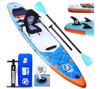 Tabla Hinchable de Paddle Surf, Incluye Asiento de Kayak, Aleta Desmontable, Doble Remo Ajustable, Kit de Reparación, 330 x 76 x 15 cm, Capacidad de Carga hasta 150 kg