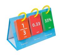 Tabla invertida de fracciones y equivalencia para aprendizaje de matemáticas, tarjetas de práctica de matemáticas, suministros para el aula, tabla de aprendizaje de matemáticas, tabla de fracciones y