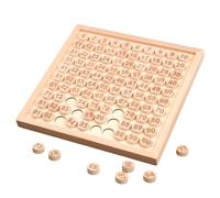 Tabla - Juguete educativo de madera de 23,7 cm | 1-100 Tarjeta de aprendizaje de matemáticas | Juguete de iluminación matemática de la infancia para enseñar habilidades de C