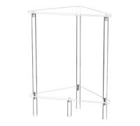 Tabla lateral acrílica - Triángulo transparente Tabla de 2 niveles | Estante de esquina de color nocturno transparente sin deslizamiento | Escritorio decorativo de almacenamiento de espacio pequeño