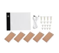 Tabla LED de dibujo a mano, tableta de luz para calcar A6 ultradelgada con brillo ajustable, kit de libro de láminas LED para animación y caligrafía infantiles, incluye cuadernos