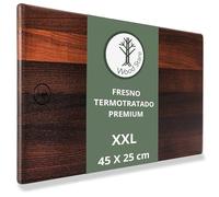 Tabla Madera Cocina 45x25x1,5 | Fresno Termotratado Premium Reversible e Higiénica | Tabla Profesional para Carne, Pan o Quesos | Tabla de Cortar Grande, Ligera y Resistente a la Humedad | WoodStare