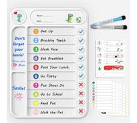 Tabla magnética de tareas para niños, TDAH, tabla de borrado en seco de rutina, herramienta de planificación de lista de tareas con soporte para nevera/escritorio/hogar/escuela, 6 hojas reutilizables,