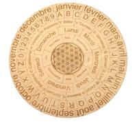 Tabla multifunción para péndulo adivinatorio de 20 cm | Ideal para tus sesiones de radiestesia | Escrita en francés con meses, días, letras, números, signos astrológicos, SÍ/NO, Flor de la Vida