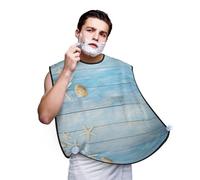 Tabla náutica vintage con forma de estrella de mar, Babero de afeitar para hombre, delantal para barba, recogedor de pelo de barba para hombre 107x73cm